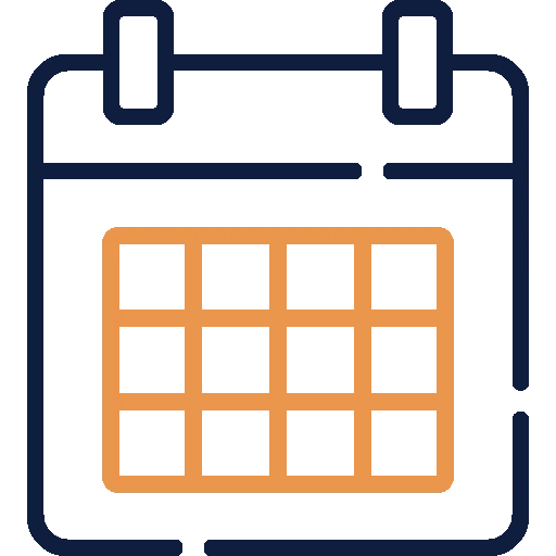 Calendar icon representing fast domain transfer timing and minimal downtime