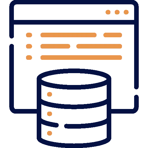Database icon representing structured data management and storage systems