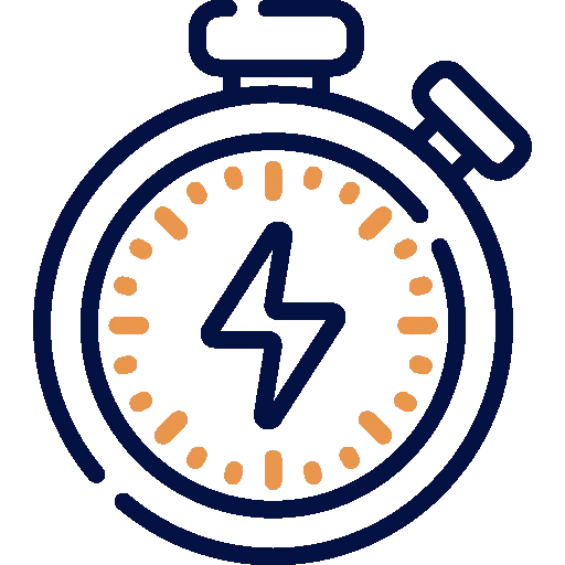 Fast response icon with speed indicators representing quick support and rapid service