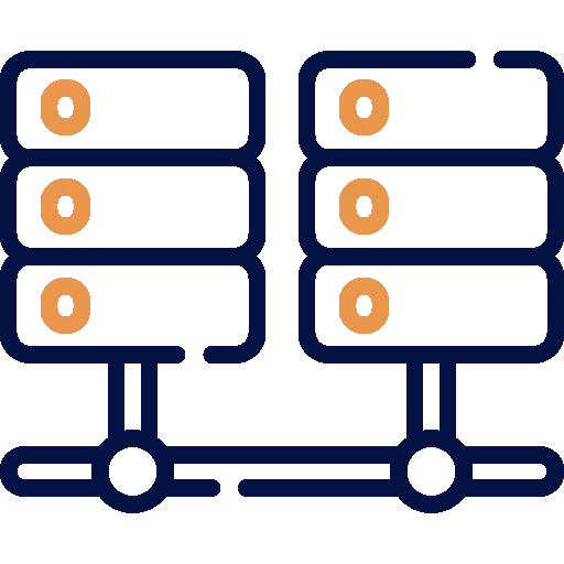 Redundant server icon representing backup systems and data reliability